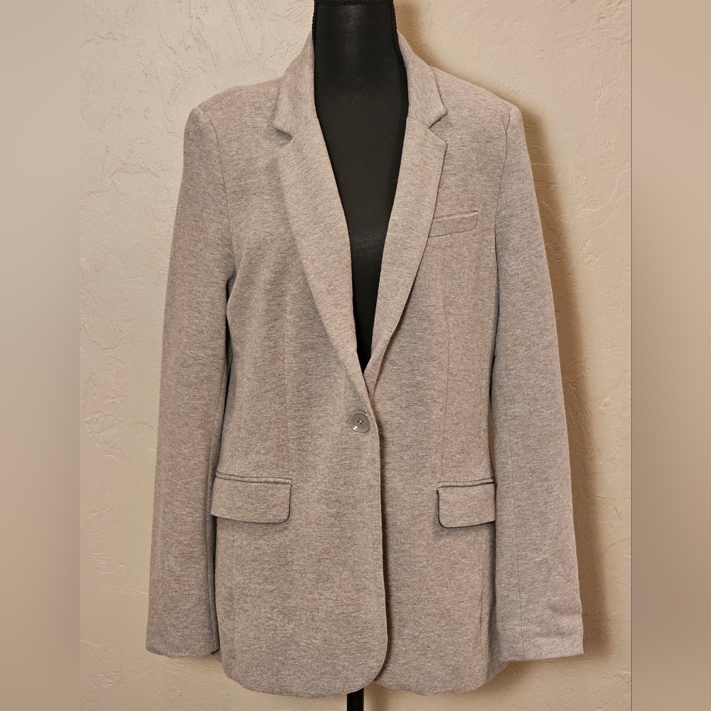 [EXPRESS] NWOT Gray Knit BlazerJacket Single Button Long Sleeve Stretch 《L》